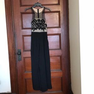 Sheer top with lace jumpsuit